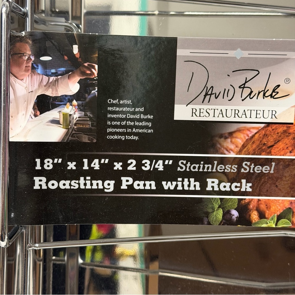 DAVID BURKE Restauranteur
18" × 14" Stainless Steel Roasting Pan With Rack - Picture 2 of 3